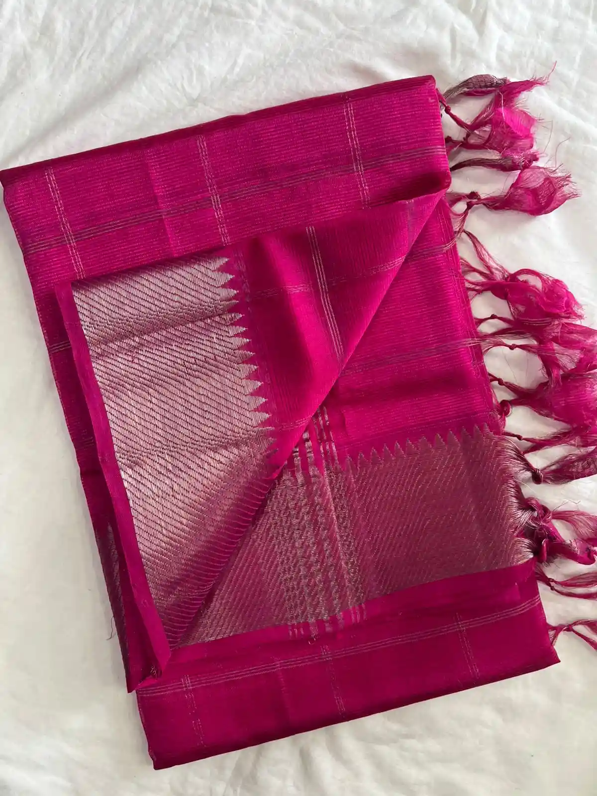 Mangalagiri handloom pattu by cotton silk saree
